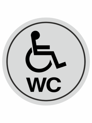 Značení budov, prostorů a vstupů - Označení místnosti (Piktogramy): WC Vozíčkáři (Stříbrná, Kruh)