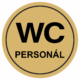 pict106g | KRIŽAN - safetyshop Značení budov, prostorů a vstupů - Označení místnosti (Piktogramy): WC Personál (Zlatá, Kruh)