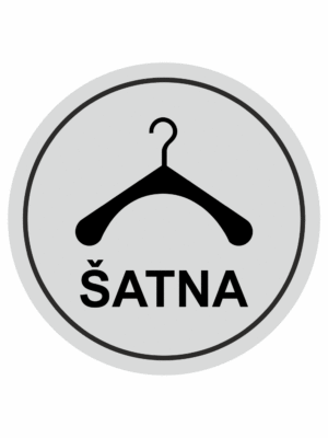 Značení budov, prostorů a vstupů - Označení místnosti (Piktogramy): Šatna (Stříbrná, Kruh)