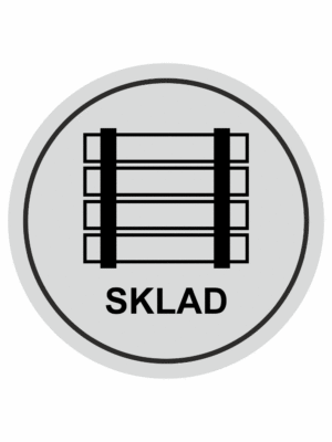Značení budov, prostorů a vstupů - Označení místnosti (Piktogramy): Sklad (Stříbrná, Kruh)