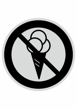 Značení budov, prostorů a vstupů - Označení místnosti (Piktogramy): Zákaz zmrzliny (Stříbrná, Kruh)
