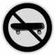 Značení budov, prostorů a vstupů - Označení místnosti (Piktogramy): Zákaz skateboardů (Stříbrná, Kruh)