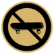 Značení budov, prostorů a vstupů - Označení místnosti (Piktogramy): Zákaz skateboardů (Zlatá, Kruh)