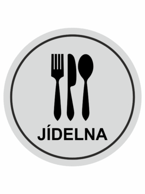 Značení budov, prostorů a vstupů - Označení místnosti (Piktogramy): Jídelna (Stříbrná, Kruh)