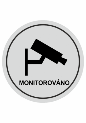 Značení budov, prostorů a vstupů - Označení místnosti (Piktogramy): Monitorováno (Stříbrná, Kruh)