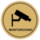 Značení budov, prostorů a vstupů - Označení místnosti (Piktogramy): Monitorováno (Zlatá, Kruh)