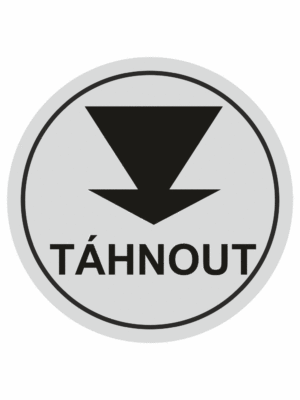 Značení budov, prostorů a vstupů - Označení místnosti (Piktogramy): Táhnout (Stříbrná, Kruh)