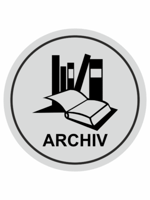 Značení budov, prostorů a vstupů - Označení místnosti (Piktogramy): Archiv (Stříbrná, Kruh)