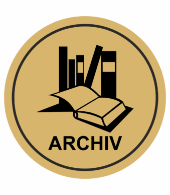 Značení budov, prostorů a vstupů - Označení místnosti (Piktogramy): Archiv (Zlatá, Kruh)