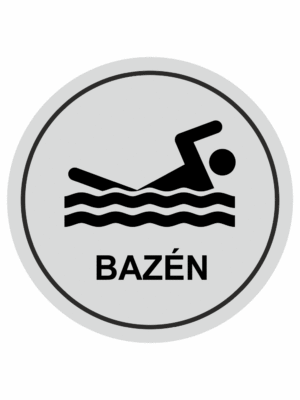 Značení budov, prostorů a vstupů - Označení místnosti (Piktogramy): Bazén (Stříbrná, Kruh)