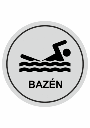 Značení budov, prostorů a vstupů - Označení místnosti (Piktogramy): Bazén (Stříbrná, Kruh)