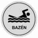 Značení budov, prostorů a vstupů - Označení místnosti (Piktogramy): Bazén (Stříbrná, Kruh)