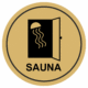 pict141g | KRIŽAN - safetyshop Značení budov, prostorů a vstupů - Označení místnosti (Piktogramy): Sauna (Zlatá, Kruh)