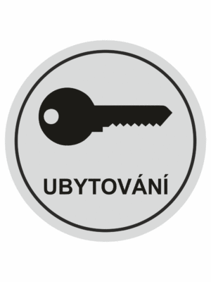 Značení budov, prostorů a vstupů - Označení místnosti (Piktogramy): Ubytování (Stříbrná, Kruh)