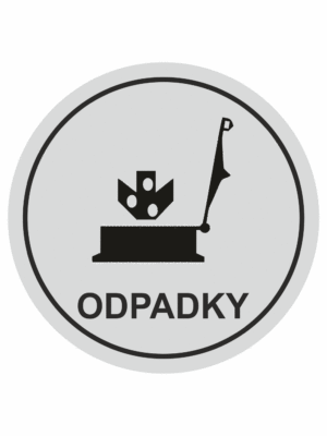 Značení budov, prostorů a vstupů - Označení místnosti (Piktogramy): Odpadky (Stříbrná, Kruh)