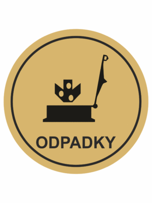 Značení budov, prostorů a vstupů - Označení místnosti (Piktogramy): Odpadky (Zlatá, Kruh)