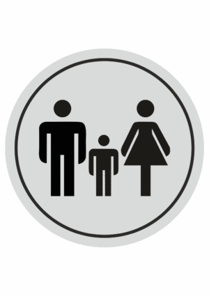 Značení budov, prostorů a vstupů - Označení místnosti (Piktogramy): Rodiny s dětmi (Stříbrná, Kruh)