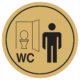 Značení budov, prostorů a vstupů - Označení místnosti (Piktogramy): WC Muži klozet (Zlatá, Kruh)