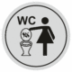 Značení budov, prostorů a vstupů - Označení místnosti (Piktogramy): Nevhazujte odpadky do WC (Stříbrná, Kruh)