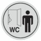 pict150 | KRIŽAN - safetyshop Značení budov, prostorů a vstupů - Označení místnosti (Piktogramy): WC Muži pisoár (Stříbrná, Kruh)