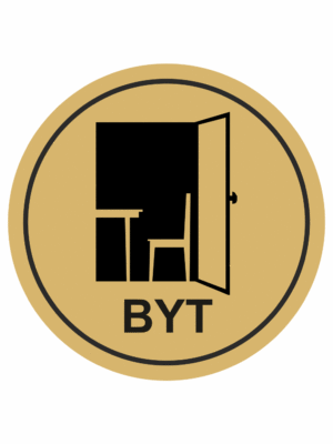 Značení budov, prostorů a vstupů - Označení místnosti (Piktogramy): Byt (Zlatá, Kruh)