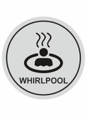 Značení budov, prostorů a vstupů - Označení místnosti (Piktogramy): Whirlpool (Stříbrná, Kruh)
