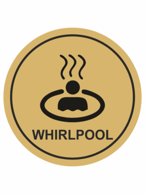Značení budov, prostorů a vstupů - Označení místnosti (Piktogramy): Whirlpool (Zlatá, Kruh)
