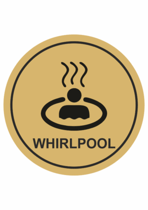 Značení budov, prostorů a vstupů - Označení místnosti (Piktogramy): Whirlpool (Zlatá, Kruh)