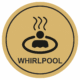pict155g | KRIŽAN - safetyshop Značení budov, prostorů a vstupů - Označení místnosti (Piktogramy): Whirlpool (Zlatá, Kruh)