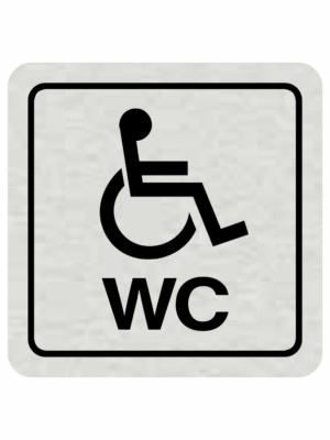 Značení budov, prostorů a vstupů - Označení místnosti (Piktogramy): WC Invalidé (Stříbrná, Čtverec)