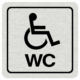 Značení budov, prostorů a vstupů - Označení místnosti (Piktogramy): WC Invalidé (Stříbrná, Čtverec)