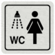 Značení budov, prostorů a vstupů - Označení místnosti (Piktogramy): WC a sprcha ženy (Stříbrná, Čtverec