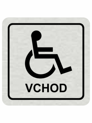 Značení budov, prostorů a vstupů - Označení místnosti (Piktogramy): Vchod Invalidé (Stříbrná, Čtverec)