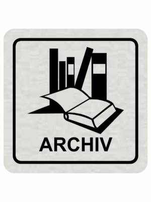 Značení budov, prostorů a vstupů - Označení místnosti (Piktogramy): Archiv (Stříbrná, Čtverec)