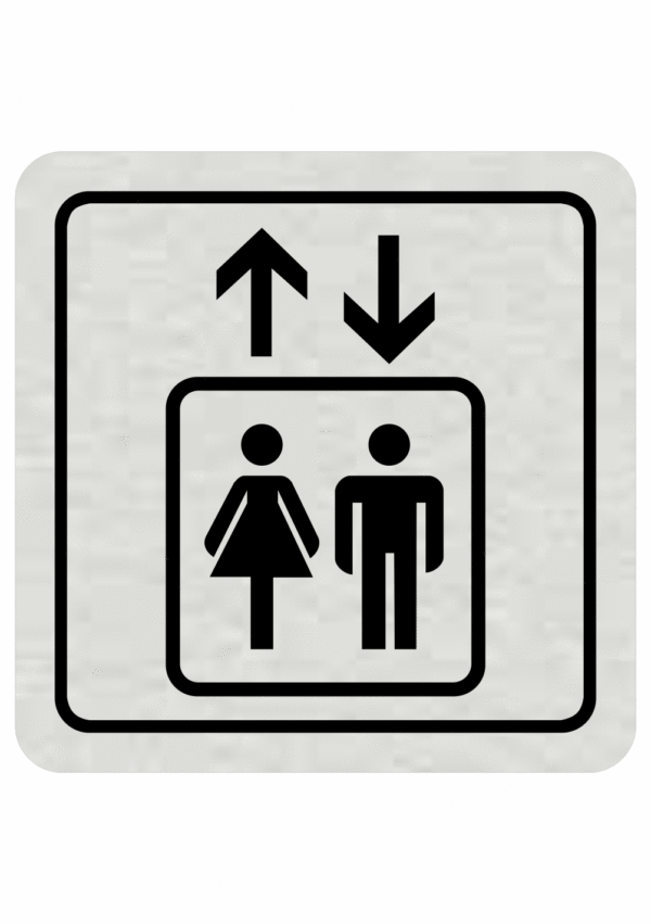 Značení budov, prostorů a vstupů - Označení místnosti (Piktogramy): Výtah (Stříbrná, Čtverec)