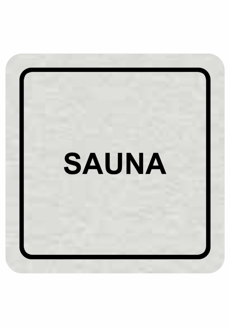 Značenie budov a pristor - Hliníkové piktogramy: Sauna