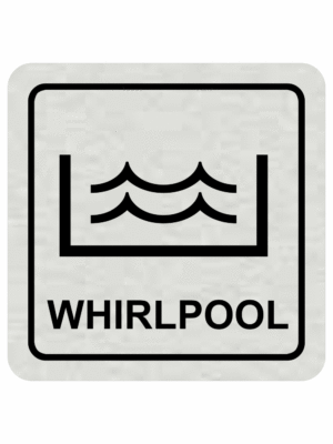 Značenie budov a pristor - Hliníkové piktogramy: Whirlpool (Text+Symbol)