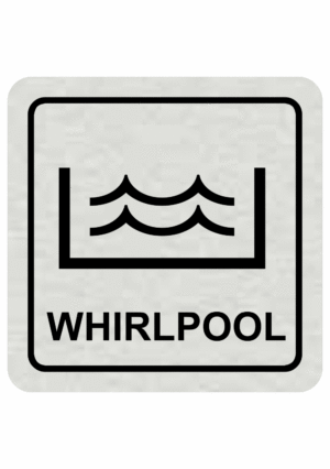 Značenie budov a pristor - Hliníkové piktogramy: Whirlpool (Text+Symbol)