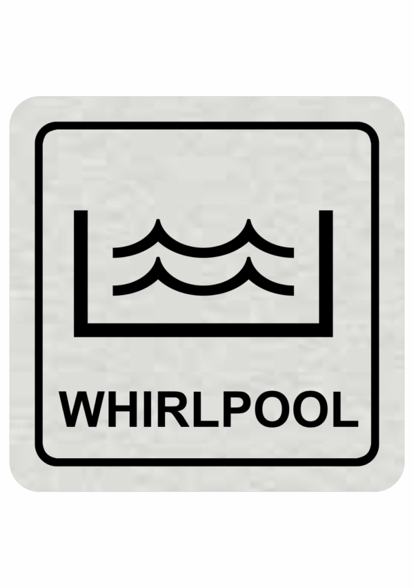 Značenie budov a pristor - Hliníkové piktogramy: Whirlpool (Text+Symbol)