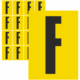 Čísla a písmena - Písmena na samolepicí fólii: F (Žlutý podklad)