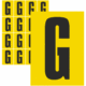 Čísla a písmena - Písmena na samolepicí fólii: G (Žlutý podklad)
