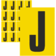 Čísla a písmena - Písmena na samolepicí fólii: J (Žlutý podklad)
