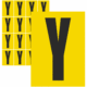 Čísla a písmena - Písmena na samolepicí fólii: Y (Žlutý podklad)