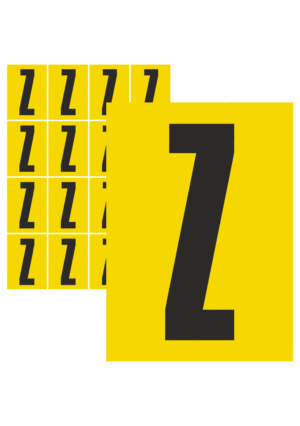 Čísla a písmena - Písmena na samolepicí fólii: Z (Žlutý podklad)