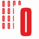 Čísla a písmena - Písmeno na samolepicí fólii PVC s bílým podkladem: O (Červené)