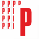Čísla a písmena - Písmeno na samolepicí fólii PVC s bílým podkladem: P (Červené)