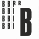 Čísla a písmena - Písmeno na samolepicí fólii PVC s bílým podkladem: B (Černé)
