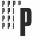 pis316 | KRIŽAN - safetyshop Čísla a písmena - Písmeno na samolepicí fólii PVC s bílým podkladem: P (Černé)