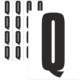Čísla a písmena - Písmeno na samolepicí fólii PVC s bílým podkladem: Q (Černé)