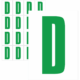 Čísla a písmena - Písmeno na samolepicí fólii PVC s bílým podkladem: D (Zelené)